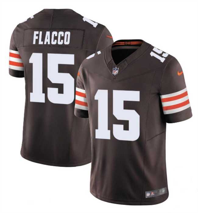 Men & Women & Youth Cleveland Browns #15 Joe Flacco Brown 2023 F.U.S.E. Vapor Limited Jersey